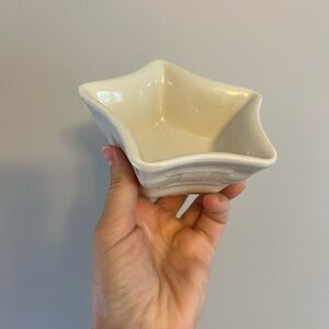 Longaberger Cream Star-Shaped Ceramic Bowl